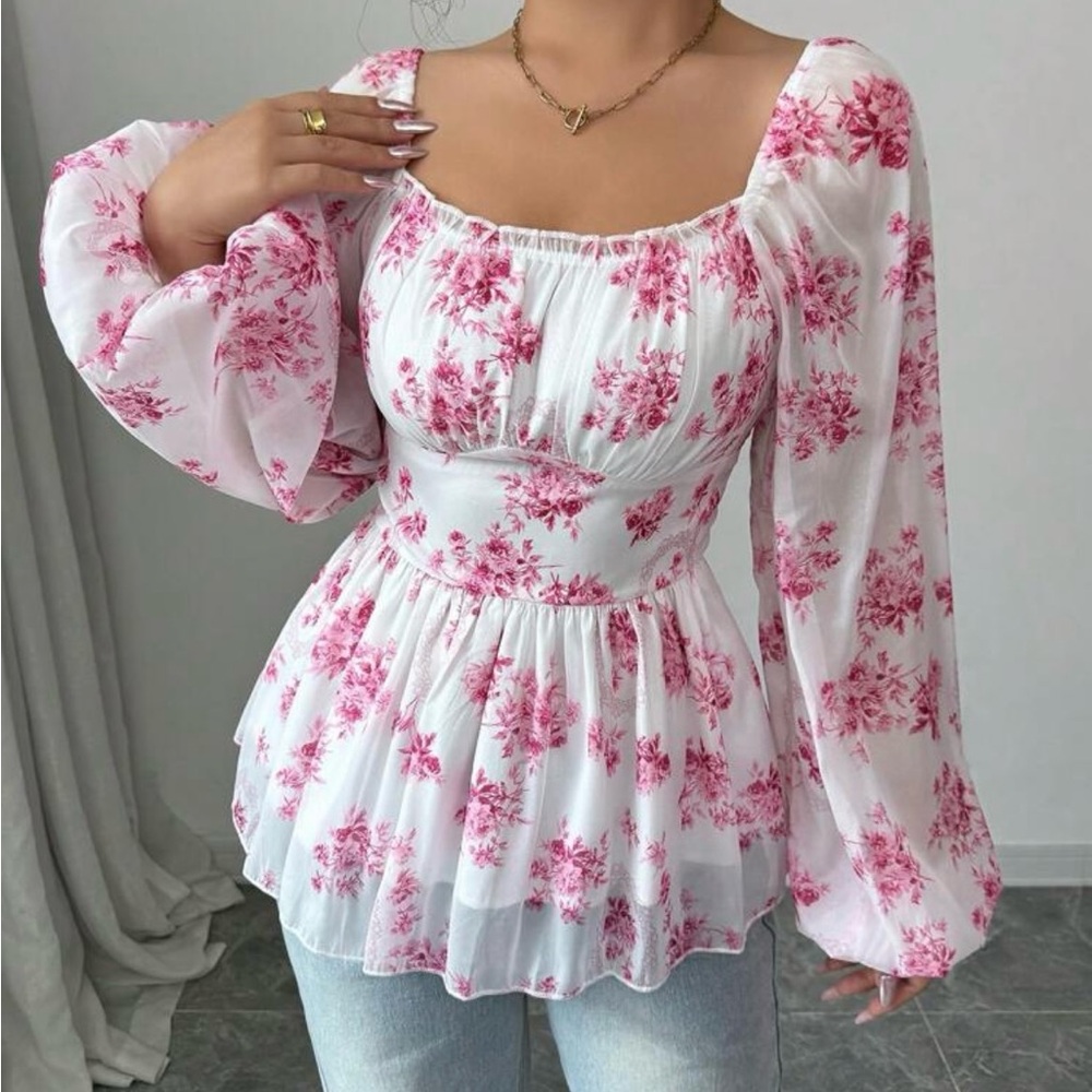 Floral Peplum Blouse